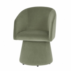 Swivel Dining Chair Upholstered Barrel Back Chair,Green