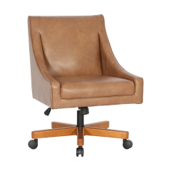 Faux Leather Upholstered Executive Office Chair, Brown