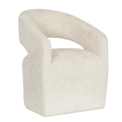 Rutherford Home Upholstered Accent Chair with Curved Open Back, Khaki