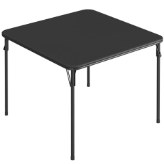 BestOffice Portable Foldable Card Table, Multipurpose No Assembly Folding Table for Dining Craft Party Camping Indoor Outdoor，Black