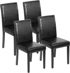 PayLessHere Dining Chairs Set of 4,Dining Room Chairs,Side PU Leather Cushion Chairs with Waterproof Surface for Kitchen and Living Room,Black