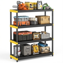 BestOffice 4-Tier Plastic Shelves | 48"x17.7"x55" | Upto 800 lbs Black BestOffice 4-Tier Plastic Shelves | 48"x17.7"x55" | Upto 800 lbs Black