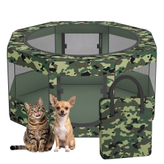 Portable Dog & Cat Playpen Foldable Enclosed Soft-Sided Crate Cage Camo Portable Dog & Cat Playpen Foldable Enclosed Soft-Sided Crate Cage Camo