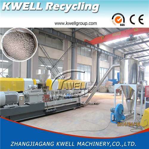 150kgh wood powder plastic pellet granule recycling granulating granulator extruder machine Kwell