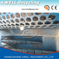 Waste HDPE PP block lump shredder crusher grinder combined machine Kwell