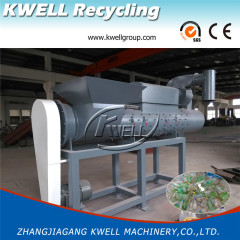 Single shaft 1000kg PET bottle recycling label remover air type by wind Kwell