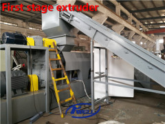 High moisture PE PP film woven nonwoven bag film scraps pelletizing extruder line Kwell