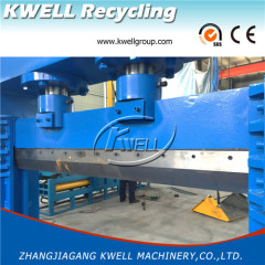 Hydraulic guillotine cutter for rubber tire plastic roll block