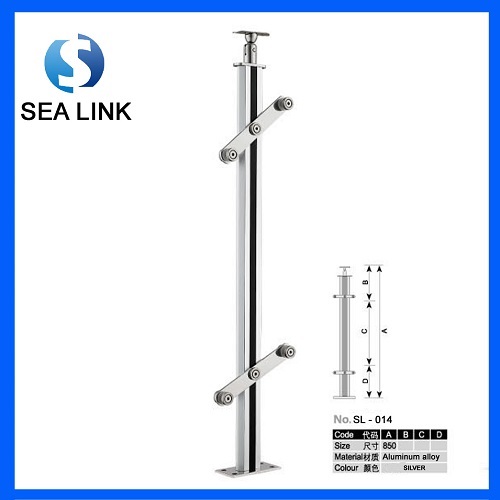 SL-014 304 Stainless Steel&Wooden Handrail/Railing/Balustrade for frameless glass