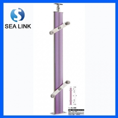 SL-001 304 Stainless Steel &Wooden Handrail/Railing/Balustrade for frameless gla...