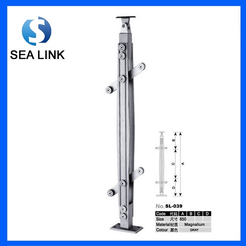 SL-039 Stainless Steel&Wooden Handrail/Railing/Balustrade for frameless glass