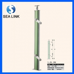 SL-004 304 Stainless steel&Wooden Handrail/Railing/Balustrade for frameless glas...