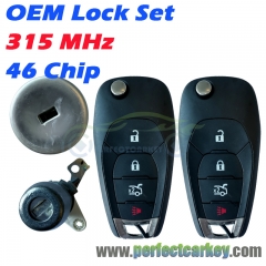 OEM Lock Set with 315MHz 46 Chip Flip Remote Keys for Chevrolet