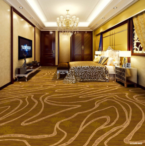 Axminster carpet is woven by the mix of upscale wool yarn and nylon yarn