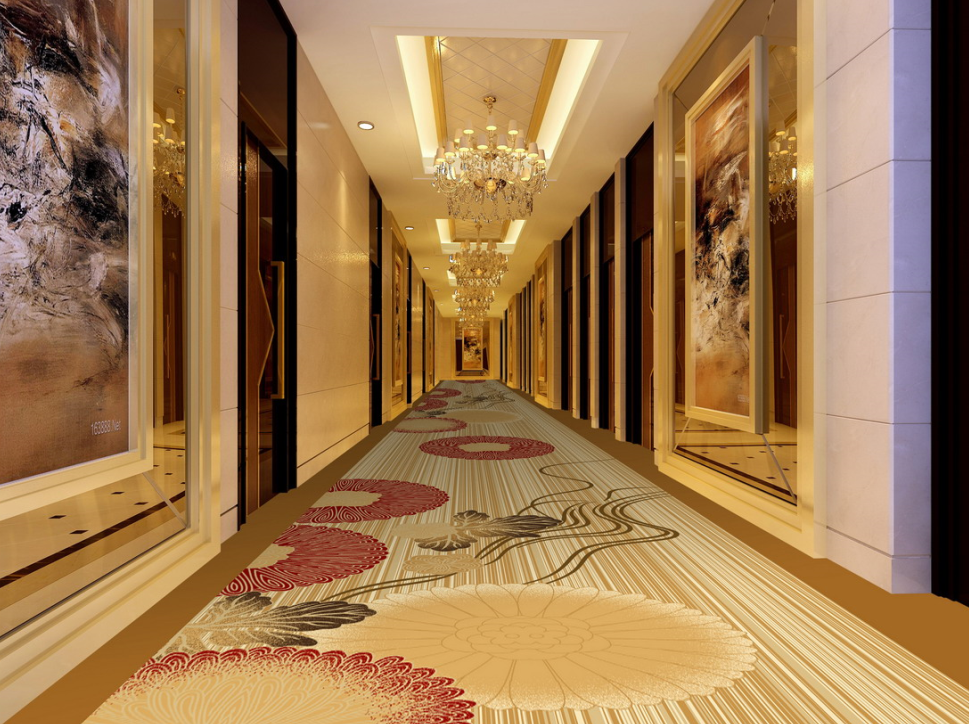 Nylon printed luxury corridor carpet banquet hall corridor carpet use for hotel corridor carpet