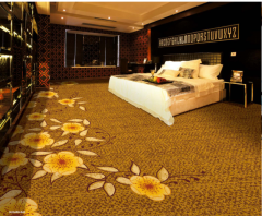 Nylon Printed Carpets For Hotels Blue And Grey Custom Design Wall To Wall Carpet Flooring