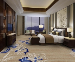 100% PP Material Grey Color Pattern Design Luxury Hotel Guestroom Carpets