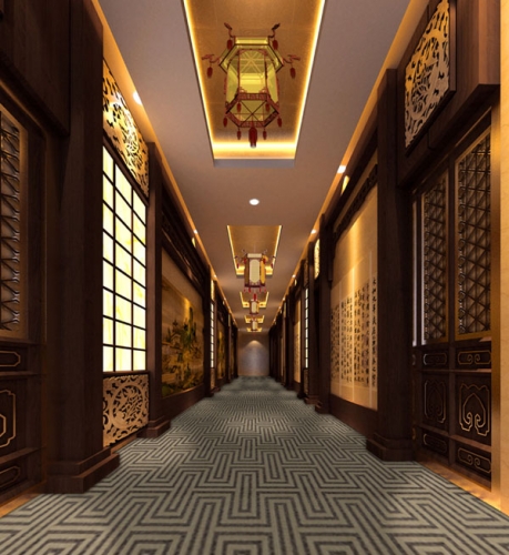 Natural Floral Design Nylon Printed Hotel Corridor Carpet Fire Resistant Hotel Hallway Carpets