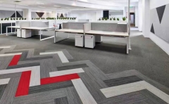 Heavy Duty Long Strip 100x33.33cm Sound Absorping Carpet Tile with Thick Backing at Stock For Office Or High Traffic Public Area