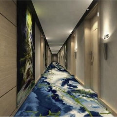 Natural Floral Design Nylon Printed Hotel Corridor Carpet Fire Resistant Hotel Hallway Carpet