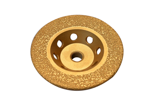 vacuum brazing diamond cup wheel for metal grinding (cooling holes on the shank)