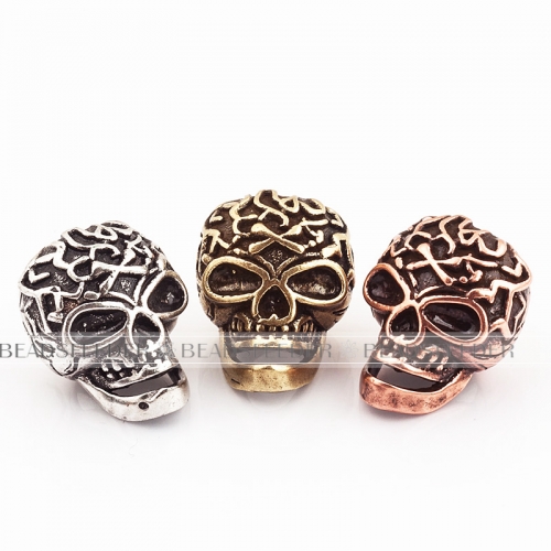 Skull Bead ,Paracord Bead Skull Charm, fit for EDC Survival Bracelet Keychain Lanyard,Men Bracelet Making,19x14x12mm