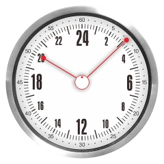 24 hours metal wall clock