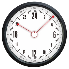 24 hours metal wall clock