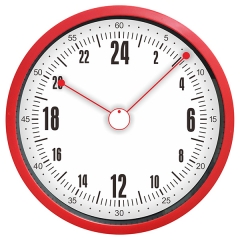 24 hours metal wall clock