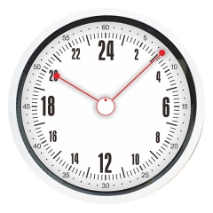 24 hours metal wall clock