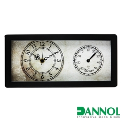 Wooden Table Clock with Temperature