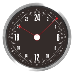 24 hours metal wall clock