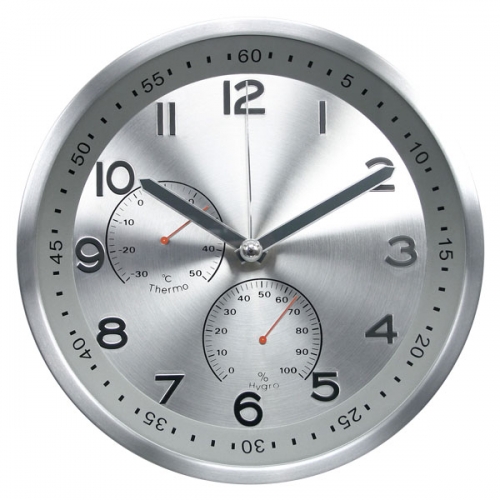 decoration aluminium weather station wall clock