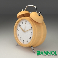 Twin Bell Wooden Table Clock