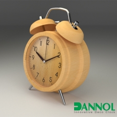 Twin Bell Wooden Table Clock