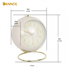 Funny Semi-Ball Shaped Metal Table Alarm Clock