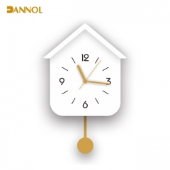 House shaped pendulum wall clock