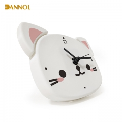 Cute animal shaped plastic wall clock and table clock 2 in 1