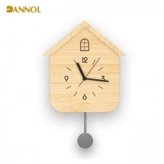 House shaped pendulum wall clock