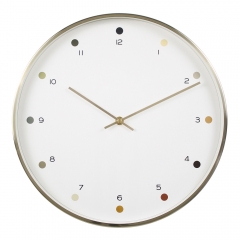 Elegant Light Gold Metal Wall Clock