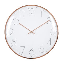 Slim Frame Rose Gold Metal wall clock