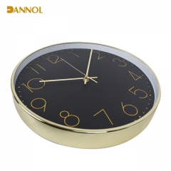 Golden Finishing Metal Wall Clock