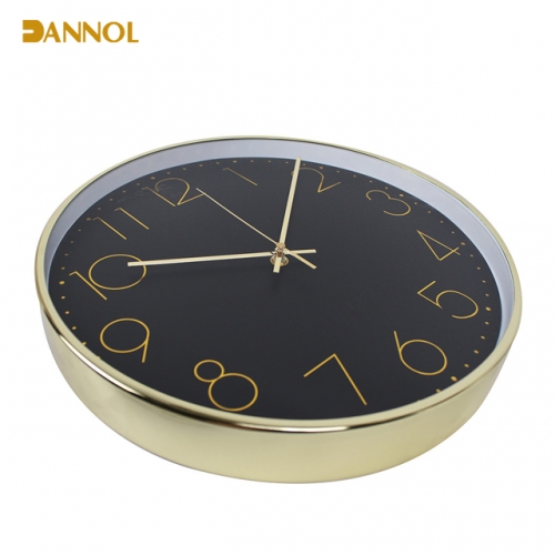 Golden Finishing Metal Wall Clock