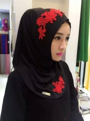 Embroidered flower 16 colors instant hijab-TJ2992