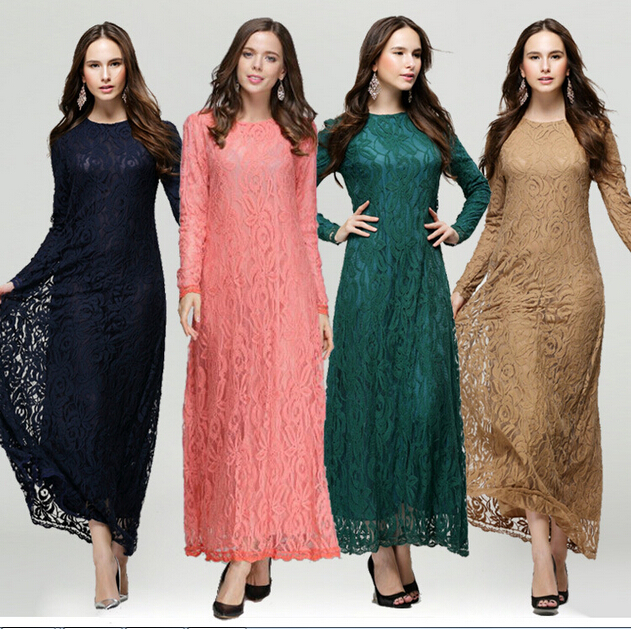 long dress lace muslimah