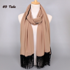 Chiffon long scarf 12 colors in stock-TJ0310