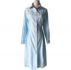 Comfortable 100%cotton women shirt lady blouse-LR43