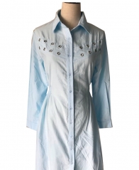 Comfortable 100%cotton women shirt lady blouse-LR43