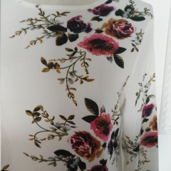 Fashion flower printing women blouse-LR59
