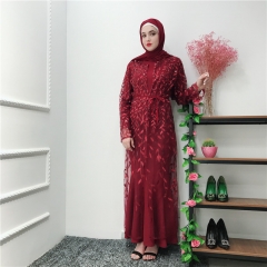 9 Color Muslim Islamic Kimono Sequin and Embroidery Abaya LR212